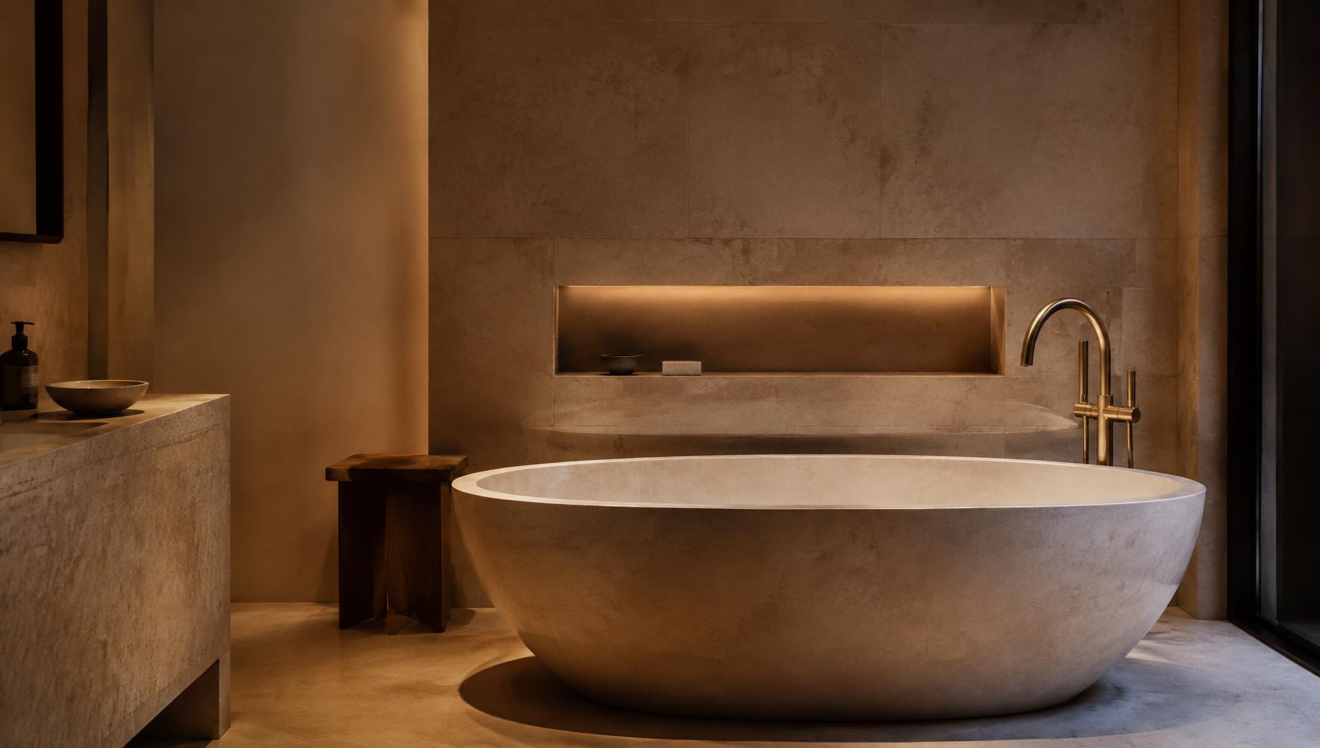 Limestone bathroom